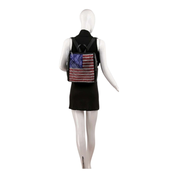 Flag Design Sparkling Rhinestone Backpack - Picture 6 of 6